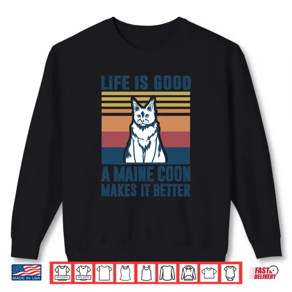 Sweatshirt Maine Coon Cat Gifts Men Women Cat Mom Dad Maine Coon Shirt