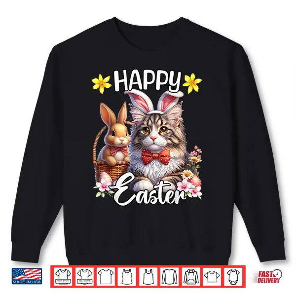 Sweatshirt Maine Coon Cat Happy Easter Cute Maine Coon Cat Shirt