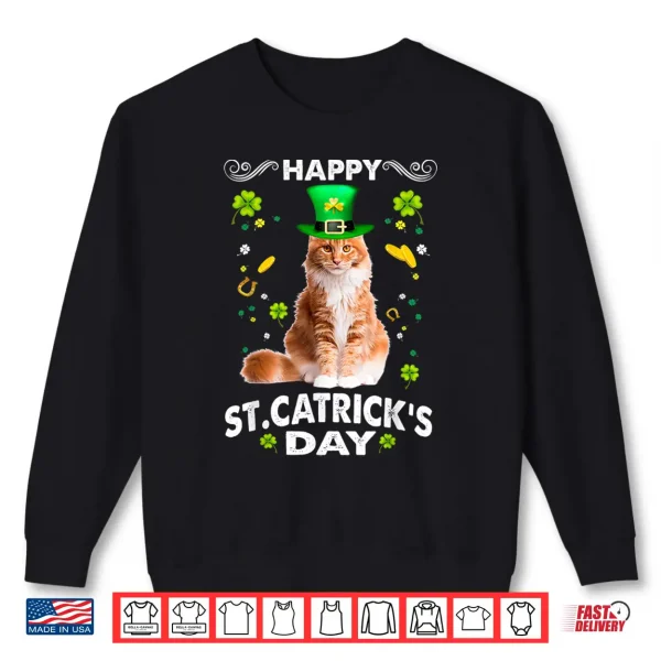 Sweatshirt Maine Coon Cat Happy St Catricks Day St Patricks Day Cats Shirt