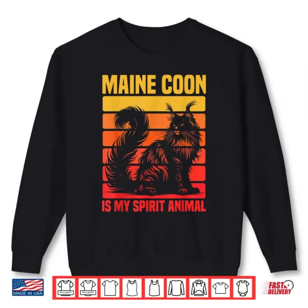 Sweatshirt Maine Coon Cat Is My Spirit Animal Professional Identity Shirt
