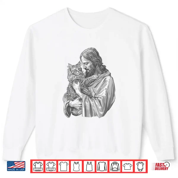 Sweatshirt Maine Coon Cat Love Jesus Shirt