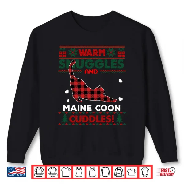 Sweatshirt Maine Coon Cat Lover Cute Cat Xmas Ugly Christmas Sweater Shirt