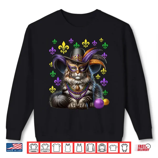 Sweatshirt Maine Coon Cat Mardi Gras Maine Coon Mardi Gras Shirt