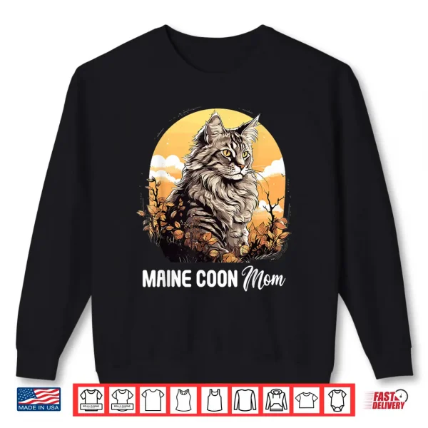 Sweatshirt Maine Coon Cat Mom Maine Coon Cat Professional Minimalist Modern Graphic Shirt
