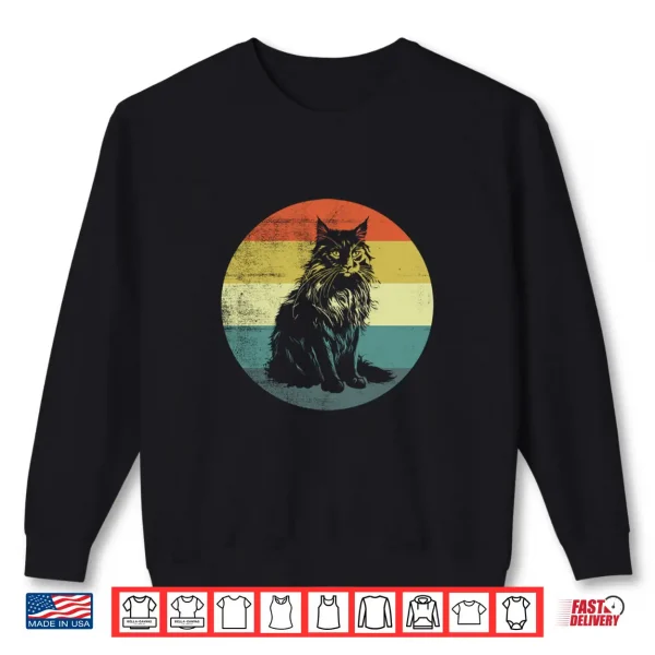 Sweatshirt Maine Coon Cat Retro Design Shirt