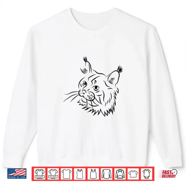 Sweatshirt Maine Coon Cat Sketch Illustration Shirt