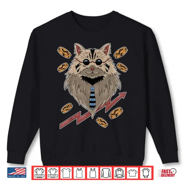 Sweatshirt Maine Coon Cat Stock Market Trader Investor Day Trading Shirt