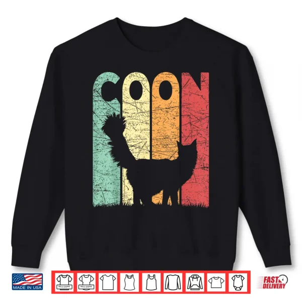 Sweatshirt Maine Coon Cat Vintage Cat Lover Retro Shirt
