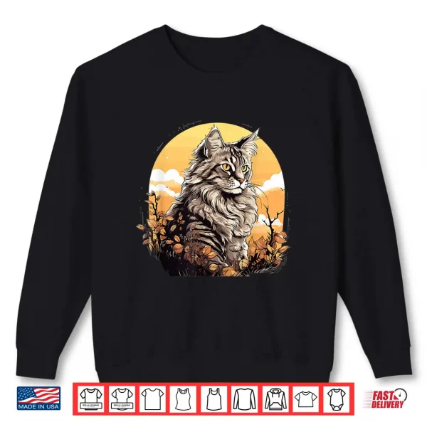 Sweatshirt Maine Coon Cats Maine Coon Cat Professional Minimalist Modern Graphic Shirt