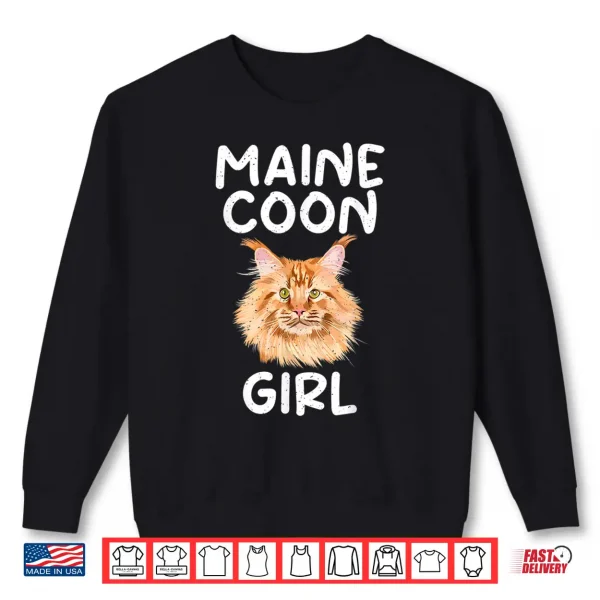 Sweatshirt Maine Coon Girl Professional Minimalist Modern Graphic Shirt