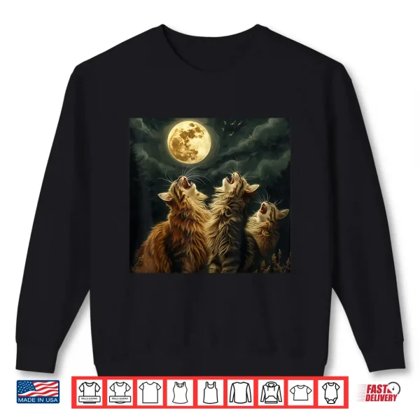 Sweatshirt Maine Coon Howl At Moon Cat Lover Shirt