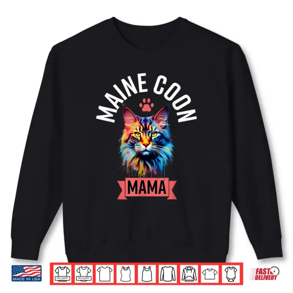 Sweatshirt Maine Coon Mama Paw Cat Mother Mom Mothers Day Shirt