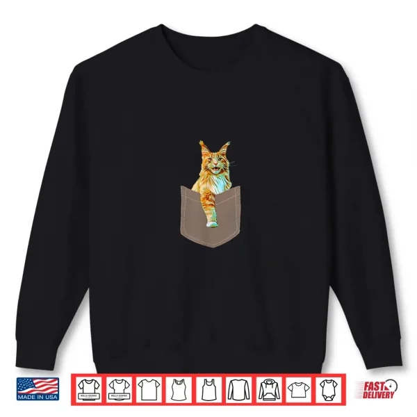 Sweatshirt Maine Coon Pocket Shirt Maine Coon For Men Women Cat Lovers Shirt
