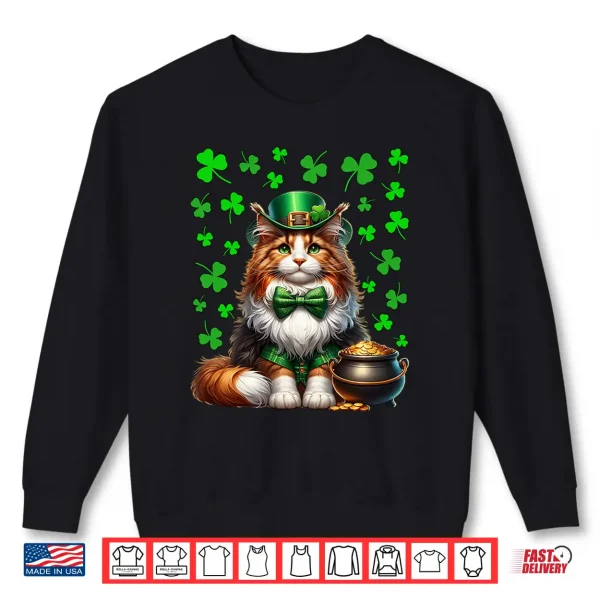 Sweatshirt Maine Coon Saint Patricks Day Costume Maine Coon Cat Shirt