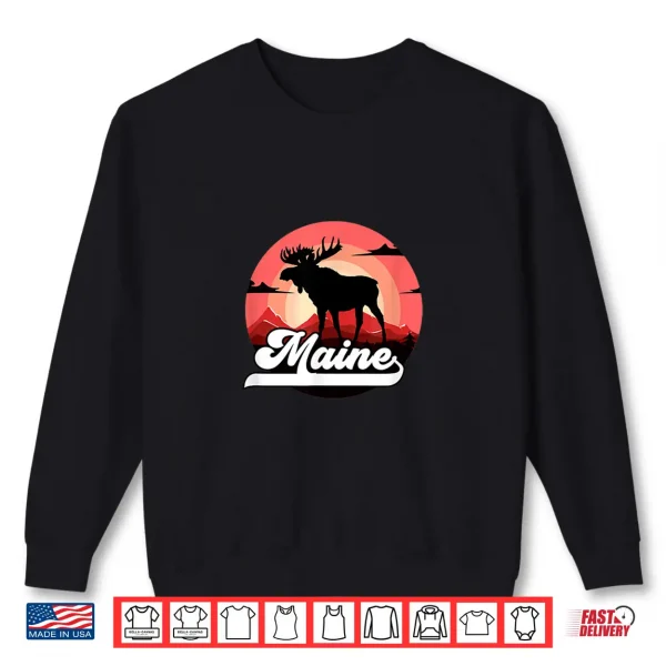 Sweatshirt Maine Moose Backpacking Hiking Maine Vacation Moose Day Shirt
