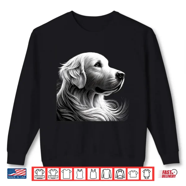 Sweatshirt Majestic White English Cream Golden Retriever Sketch Devine Shirt