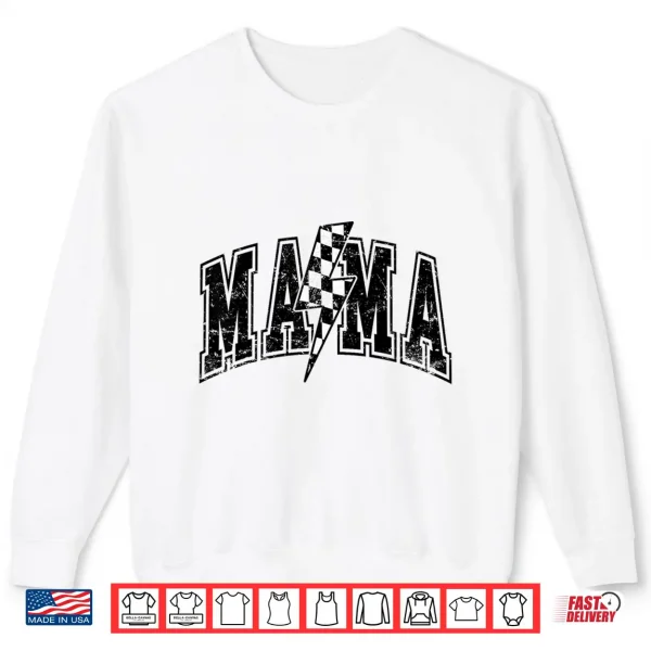 Sweatshirt Mama Lightning Bolt Checkered Mothers Day Varsity For Mom Shirt