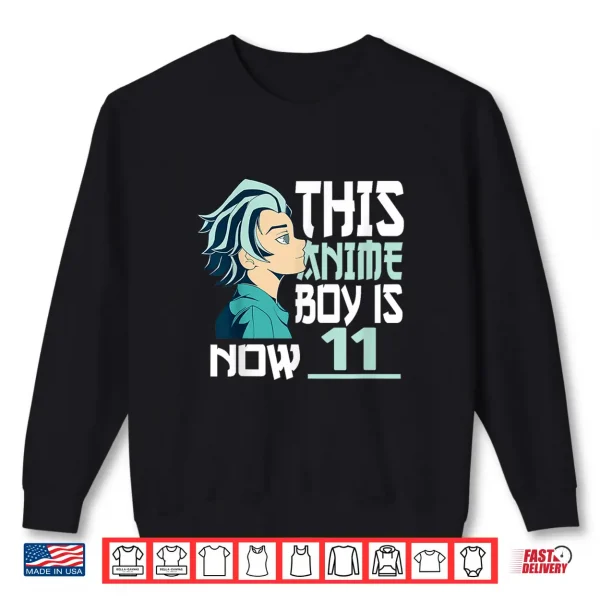 Sweatshirt Manga This Anime Boy is now 11 Years Old 11 th Birthday Shirt