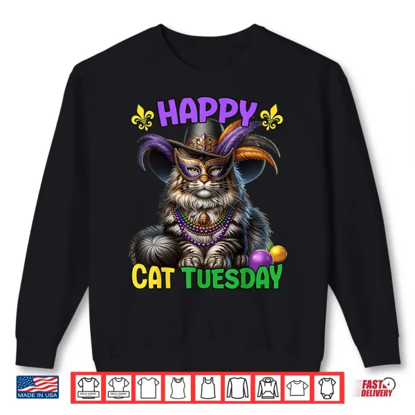 Sweatshirt Mardi Gras Maine Coon Cat Tuesday Mardi Gras Shirt