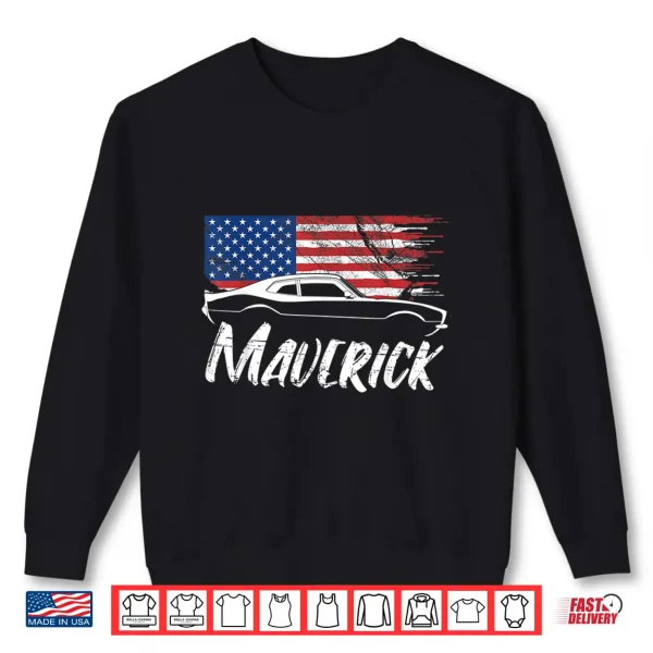 Sweatshirt Maverick 302 Vintage American Flag USA Muscle Car Shirt