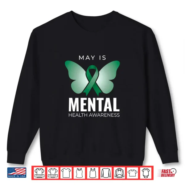 Sweatshirt May Is Lupus Month Green Butterfly Awareness Shirt