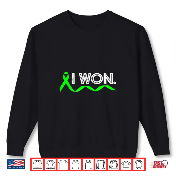 Sweatshirt Mens Lymphoma Cancer I Won Lime Green Ribbon Awareness Warrior Performance Shirt