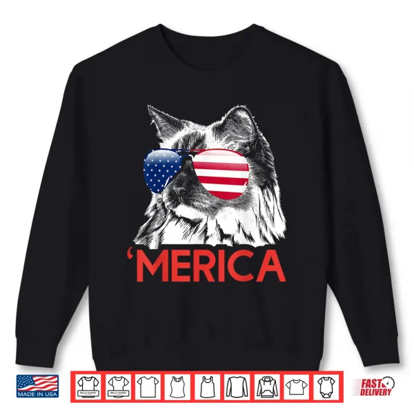 Sweatshirt Merica Ragdoll American Flag 4th of July Shirt