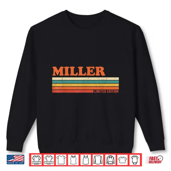 Sweatshirt Miller Retro Personalized First Name Vintage Stripes Shirt