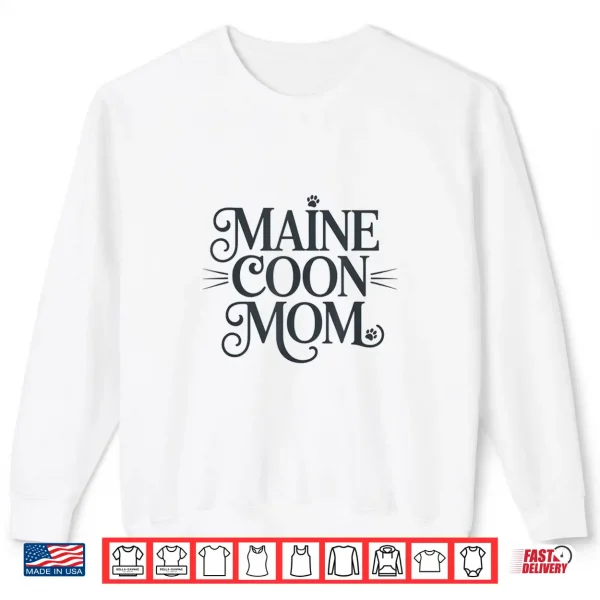 Sweatshirt Minimalist Maine Coon Cat Mom Design For Cat Enthusiasts Shirt