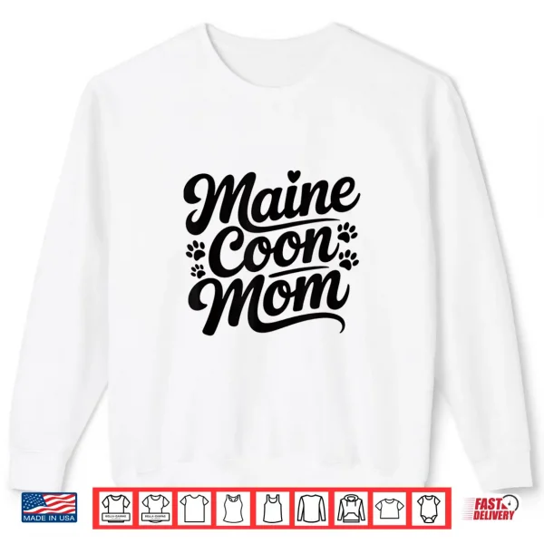 Sweatshirt Minimalist Maine Coon Cat Mom Design for Cats Lovers Shirt