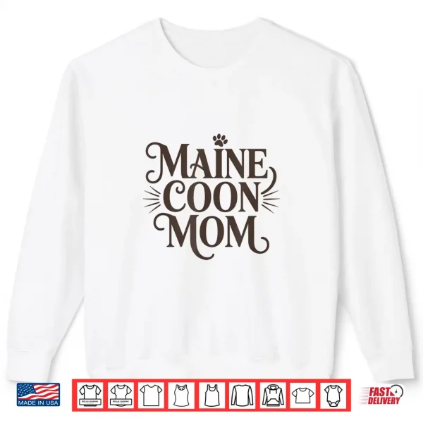 Sweatshirt Minimalist Maine Coon Cat Mom Design for Women Shirt