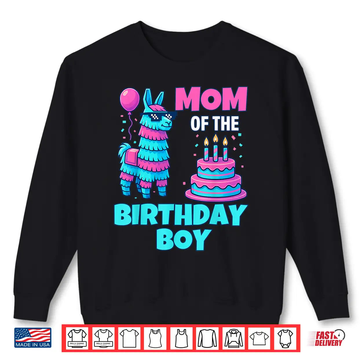 Mom Of Birthday Boy Llama Pinata Party Family Mathing Women Shirt Mom Of Birthday Boy Llama Pinata Party Family Mathing Women Shirt