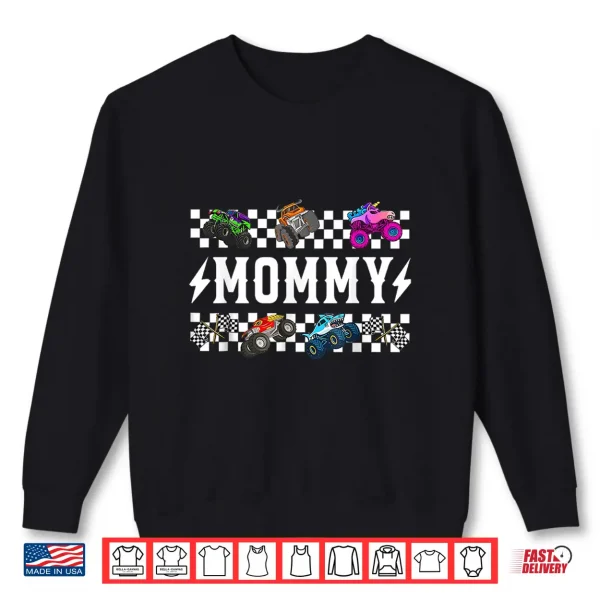 Sweatshirt Mommy Retro Monster Truck Family Crew Birthday Matching Shirt