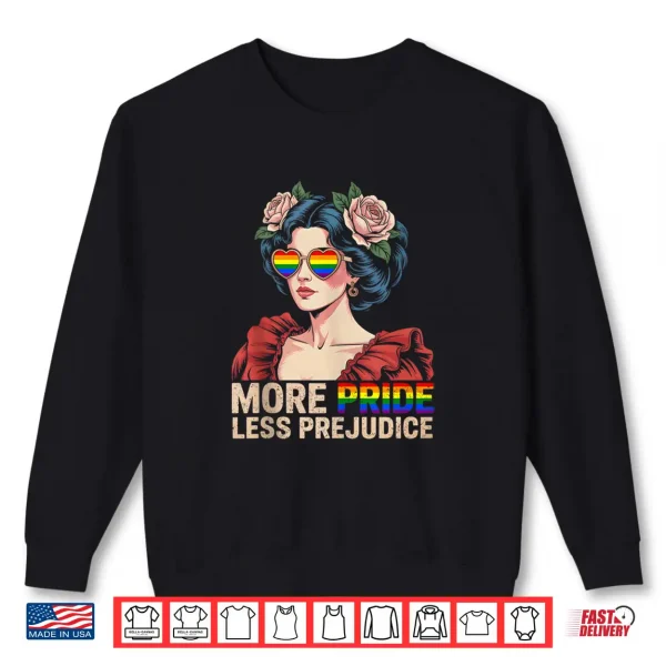 Sweatshirt More Pride Less Prejudice Pride Month LGBTQ Vintage Retro Shirt