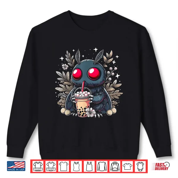 Sweatshirt Mothman Bubble Tea Kawaii Boba Tea Shirt
