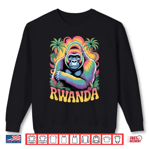 Sweatshirt Mountain Gorilla Rwanda Fun Tropical Jungle Design Shirt