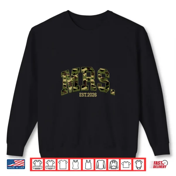 Sweatshirt Mrs Mr Est. 2026 Camo Camouflage Just Married Couples Shirt