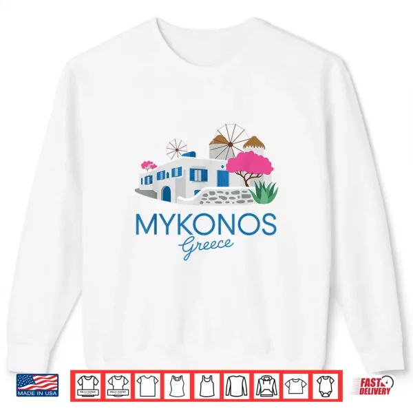 Sweatshirt Mykonos Greece Scenic Greek Island Fun Travel Lover Design Shirt