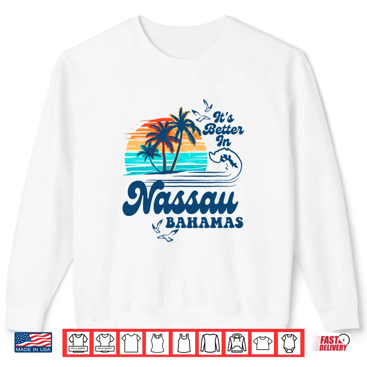 Nassau Bahamas Beach Summer Vacation Retro Vintage 80’S 70’S Comfort Colors Crop Top