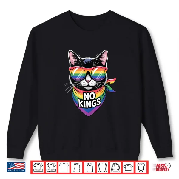 Sweatshirt No Kings Pride Cat Professional Minimalist Modern Graphic Shirt