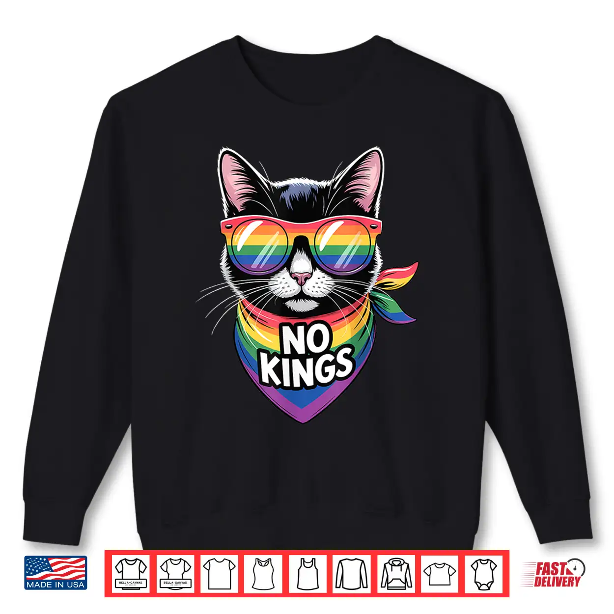 No Kings Pride Cat Shirt No Kings Pride Cat Shirt