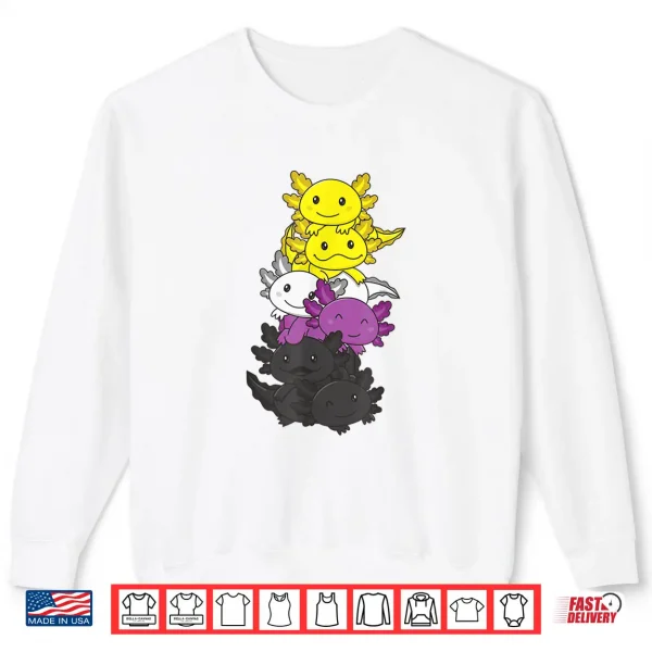Sweatshirt Nonbinary Flag Non Binary Pride LGBTQ Axolotl Shirt