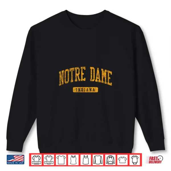 Sweatshirt Notre Dame in Vintage Athletic Sports Design JG3 Shirt