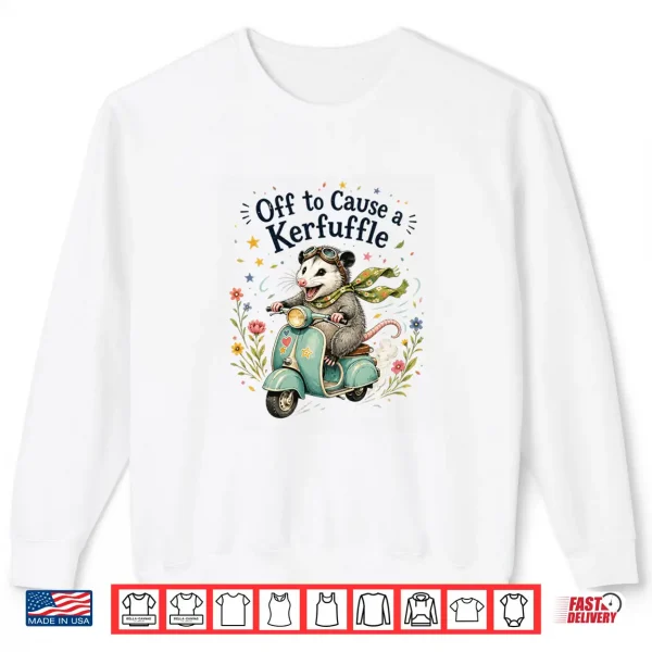 Sweatshirt Off to Cause a Kerfuffle Opossum Mischief Woodland Creature Comfort Colors Crop Top