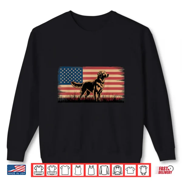 Sweatshirt Old Southern Boy Row Golden Retriever American Flag Shirt