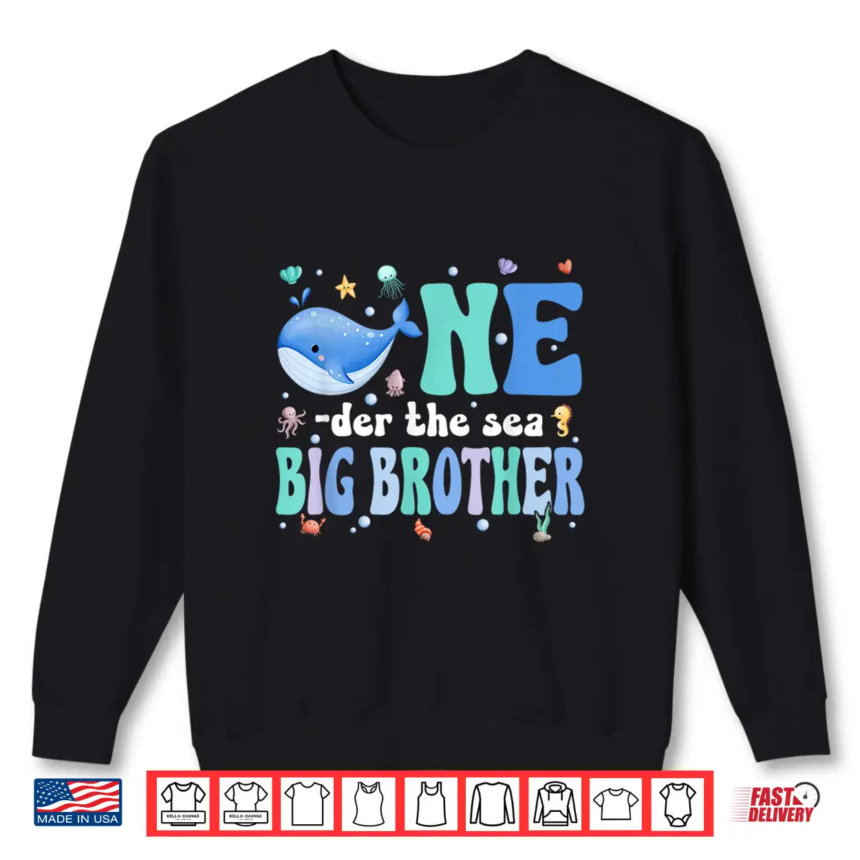 One Der The Sea Big Brother Of Birthday Kids Ocean Bday Shirt One Der The Sea Big Brother Of Birthday Kids Ocean Bday Shirt