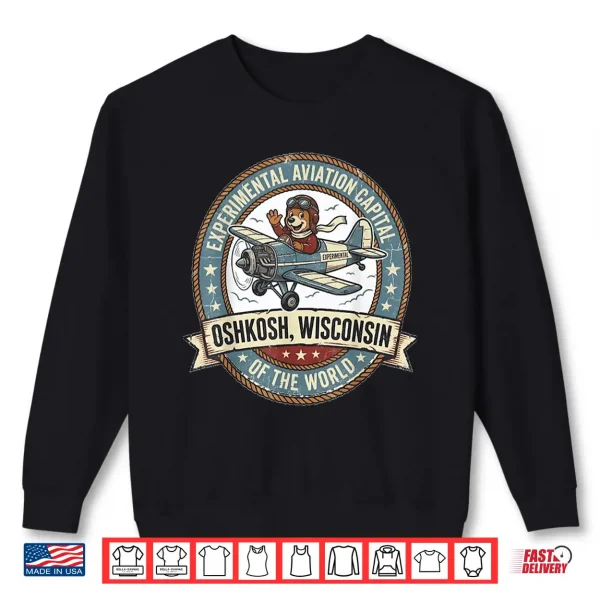 Sweatshirt OshKosh W I Experimental Aviation Capital Vintage Logo Shirt