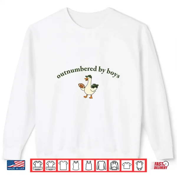 Sweatshirt Outnumbered By Boys Funny Mom Goose Family Life Shirt 1