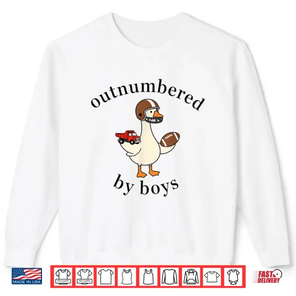 Sweatshirt Outnumbered By Boys Funny Mom Goose Mothers Day Shirt
