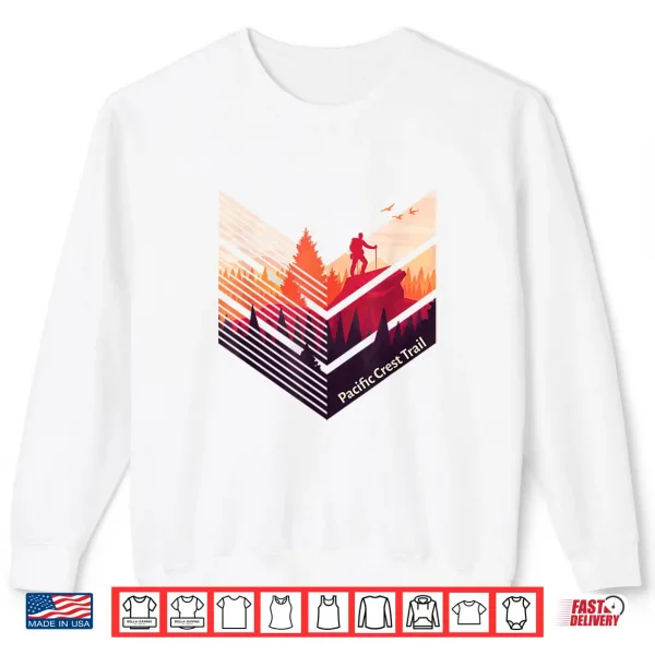 Sweatshirt Pacific Crest Trail Backpacking Military Style Graphic Shirt